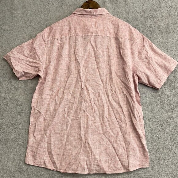 NEW Weatherproof Vintage Men's XL Short Sleeve Linen Blend Shirt Red - Picture 3 of 9